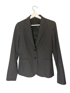 Theory Nichelle Grey Wool Blend Blazer Jacket Size 4 Office Careerwear Workwear